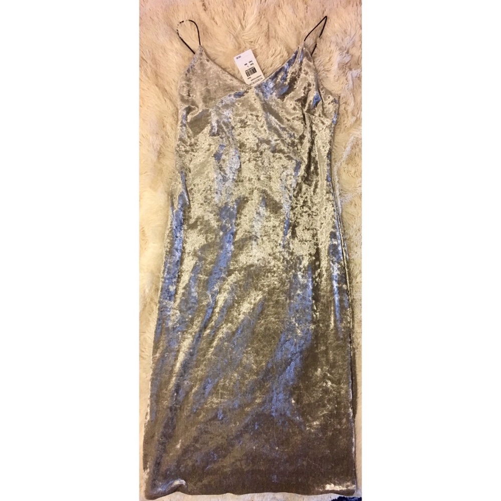 Nordstrom Silver Velvet Dress (M)